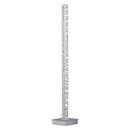 BETHEL Clear Crystal Led Pole Floor Lamp With A Stainless Steel Frame  KD12-3